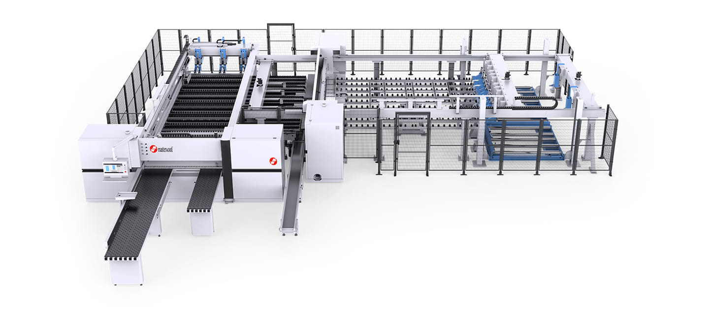 Impianto angolare sezionatrice xy 450 ar